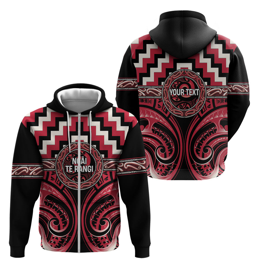 Aotearoa Ngai Te Rangi Personalised Zip Hoodie Maori Iwi Poutama Puhoro Tattoo LT14 - Polynesian Pride