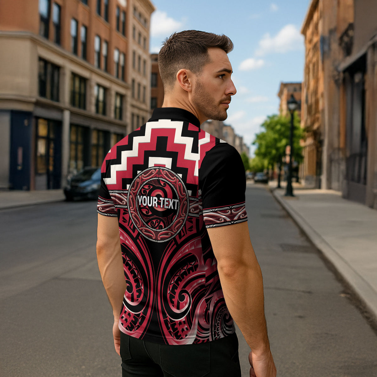 Aotearoa Ngai Te Rangi Personalised Zipper Polo Shirt Maori Iwi Poutama Puhoro Tattoo LT14 - Polynesian Pride