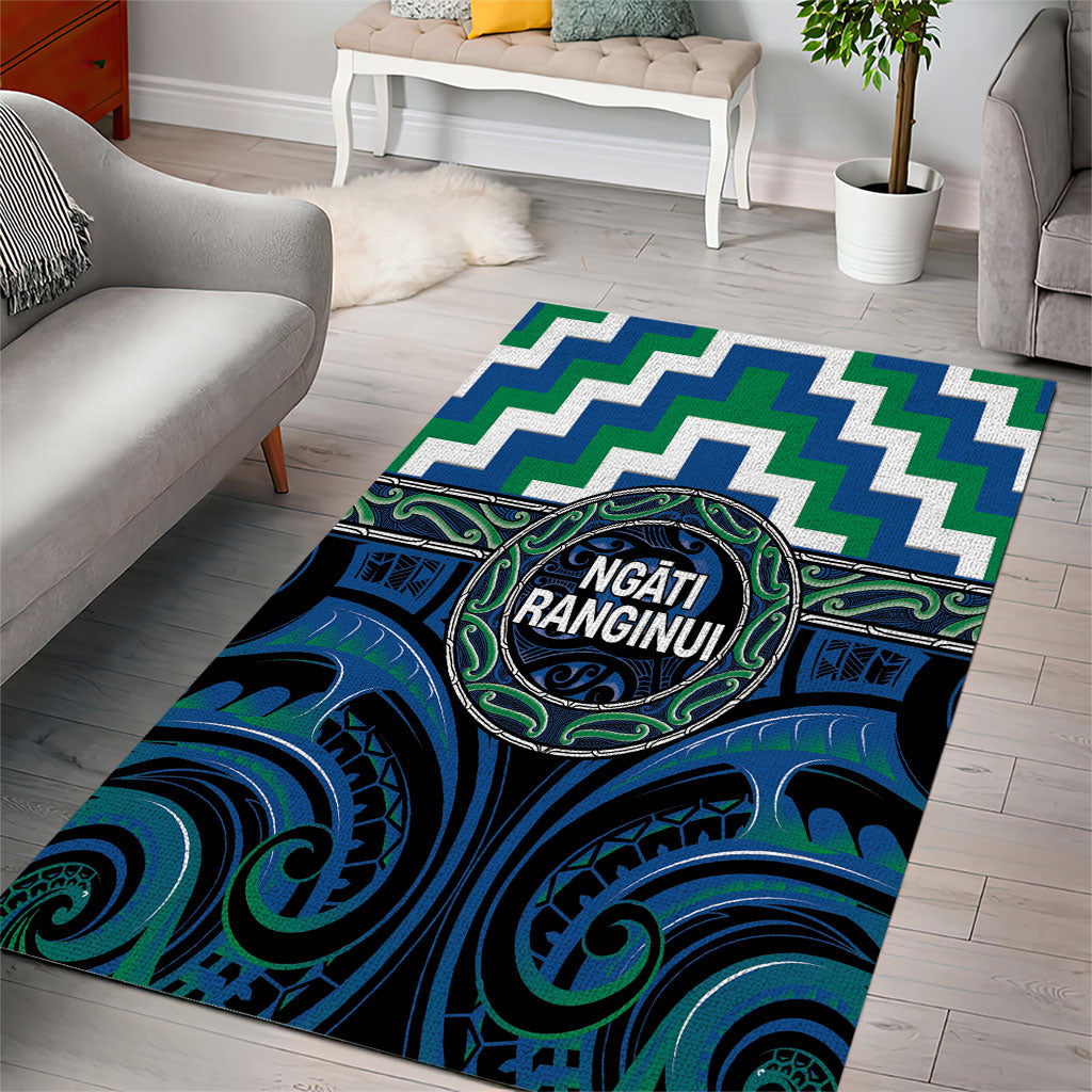 Aotearoa Ngati Ranginui Area Rug Maori Iwi Poutama Puhoro Tattoo LT14 - Polynesian Pride