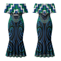 Aotearoa Ngati Ranginui Personalised Couples Matching Mermaid Dress and Hawaiian Shirt Maori Iwi Poutama Puhoro Tattoo LT14 - Polynesian Pride