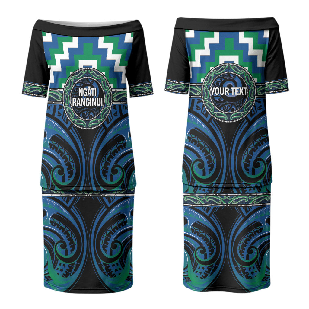 Aotearoa Ngati Ranginui Personalised Couples Matching Puletasi and Hawaiian Shirt Maori Iwi Poutama Puhoro Tattoo LT14 - Polynesian Pride