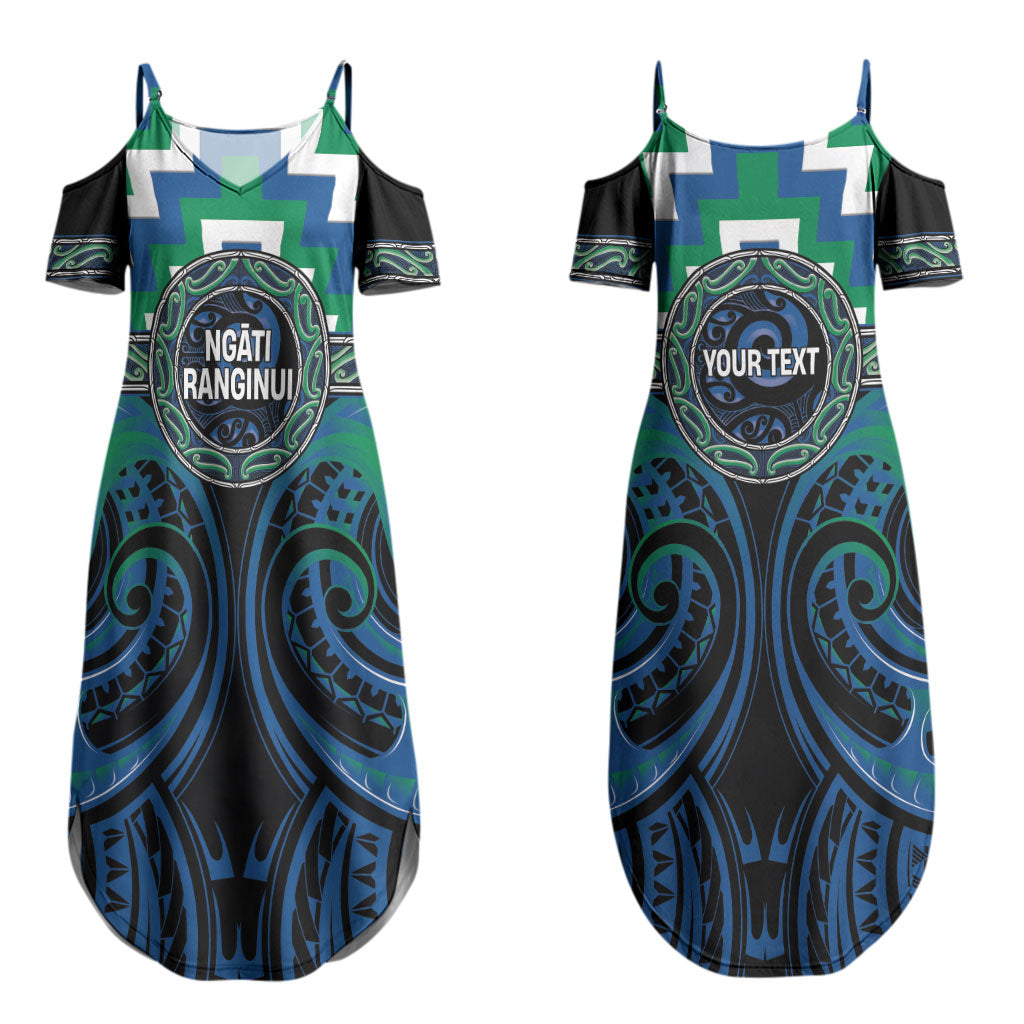 Aotearoa Ngati Ranginui Personalised Couples Matching Summer Maxi Dress and Hawaiian Shirt Maori Iwi Poutama Puhoro Tattoo LT14 - Polynesian Pride