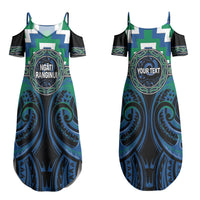Aotearoa Ngati Ranginui Personalised Couples Matching Summer Maxi Dress and Hawaiian Shirt Maori Iwi Poutama Puhoro Tattoo LT14 - Polynesian Pride