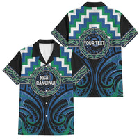 Aotearoa Ngati Ranginui Personalised Family Matching Short Sleeve Bodycon Dress and Hawaiian Shirt Maori Iwi Poutama Puhoro Tattoo LT14 Dad's Shirt - Short Sleeve Green - Polynesian Pride