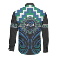 Aotearoa Ngati Ranginui Personalised Long Sleeve Button Shirt Maori Iwi Poutama Puhoro Tattoo LT14 - Polynesian Pride