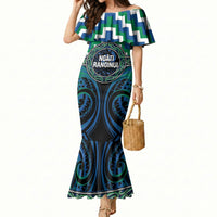 Aotearoa Ngati Ranginui Personalised Mermaid Dress Maori Iwi Poutama Puhoro Tattoo LT14 Women Green - Polynesian Pride
