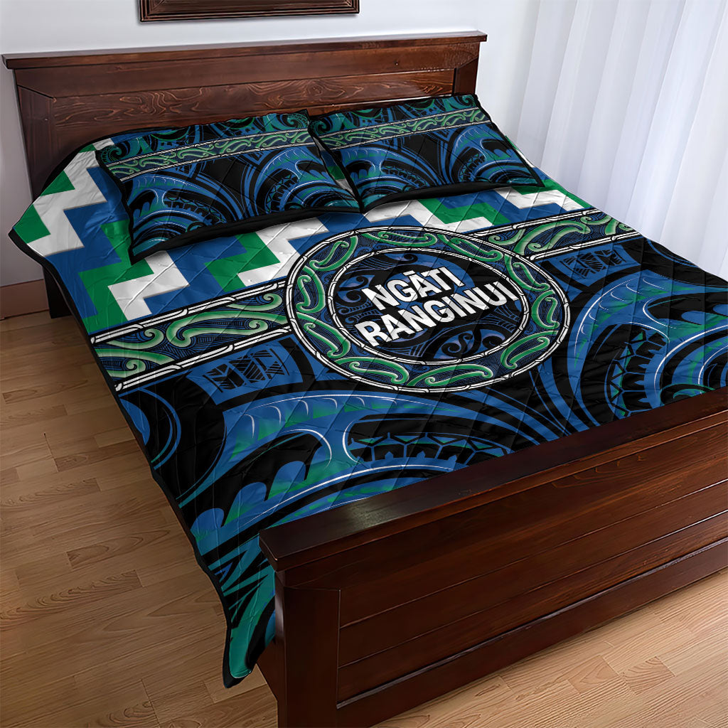Aotearoa Ngati Ranginui Quilt Bed Set Maori Iwi Poutama Puhoro Tattoo LT14 - Polynesian Pride