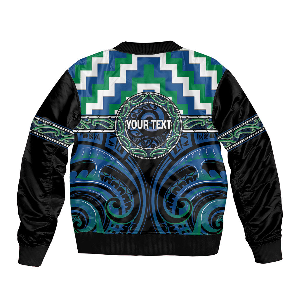 Aotearoa Ngati Ranginui Personalised Sleeve Zip Bomber Jacket Maori Iwi Poutama Puhoro Tattoo LT14 - Polynesian Pride