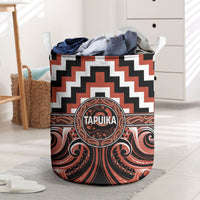 Aotearoa Tapuika Laundry Basket Maori Iwi Poutama Puhoro Tattoo LT14 Red - Polynesian Pride