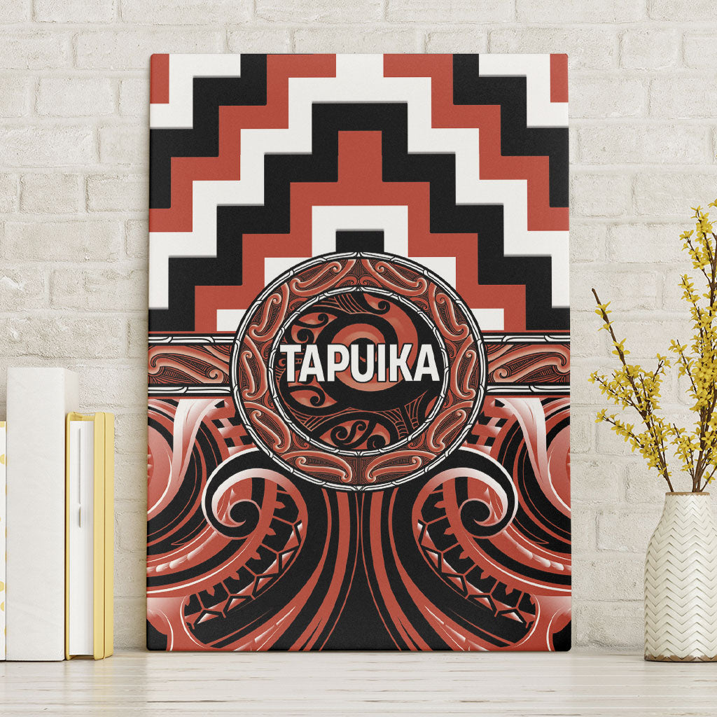Aotearoa Tapuika Canvas Wall Art Maori Iwi Poutama Puhoro Tattoo LT14 Without Frame Red - Polynesian Pride