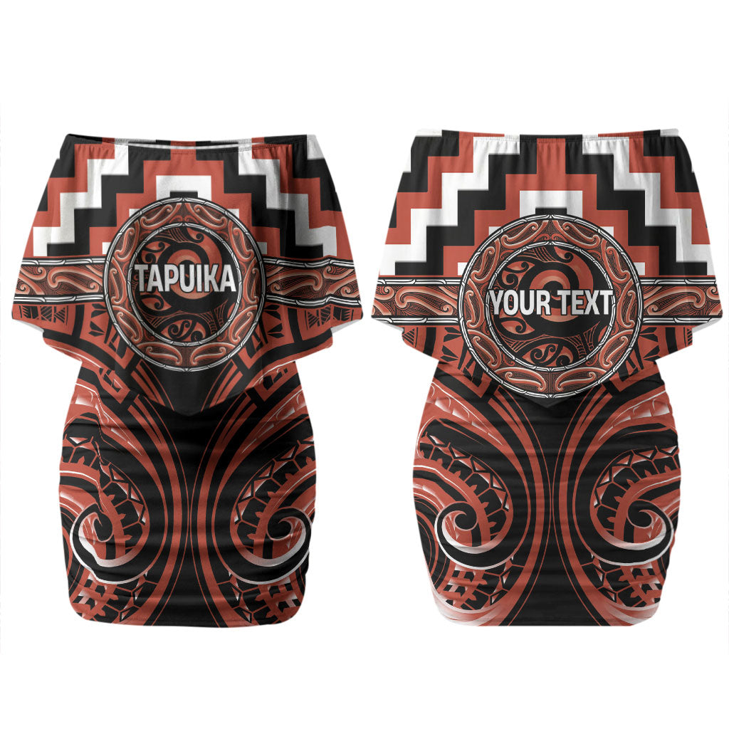 Aotearoa Tapuika Personalised Couples Matching Off Shoulder Short Dress and Hawaiian Shirt Maori Iwi Poutama Puhoro Tattoo LT14 - Polynesian Pride