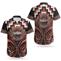 Aotearoa Tapuika Personalised Couples Matching Off The Shoulder Long Sleeve Dress and Hawaiian Shirt Maori Iwi Poutama Puhoro Tattoo LT14 - Polynesian Pride