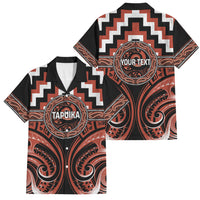 Aotearoa Tapuika Personalised Family Matching Mermaid Dress and Hawaiian Shirt Maori Iwi Poutama Puhoro Tattoo LT14 Dad's Shirt - Short Sleeve Red - Polynesian Pride