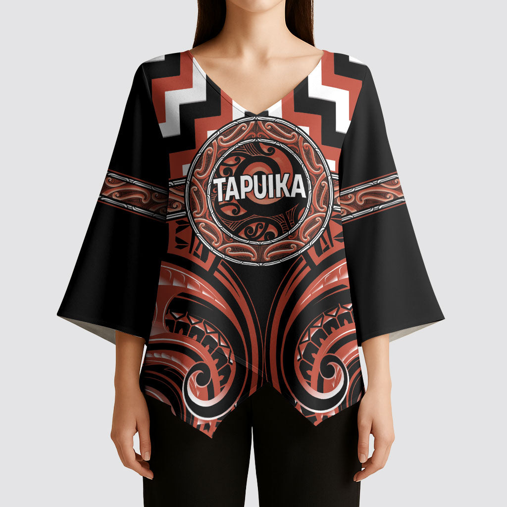 Aotearoa Tapuika Personalised Kimono Sleeve Blouse Maori Iwi Poutama Puhoro Tattoo LT14 - Polynesian Pride