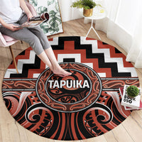 Aotearoa Tapuika Round Carpet Maori Iwi Poutama Puhoro Tattoo LT14 - Polynesian Pride