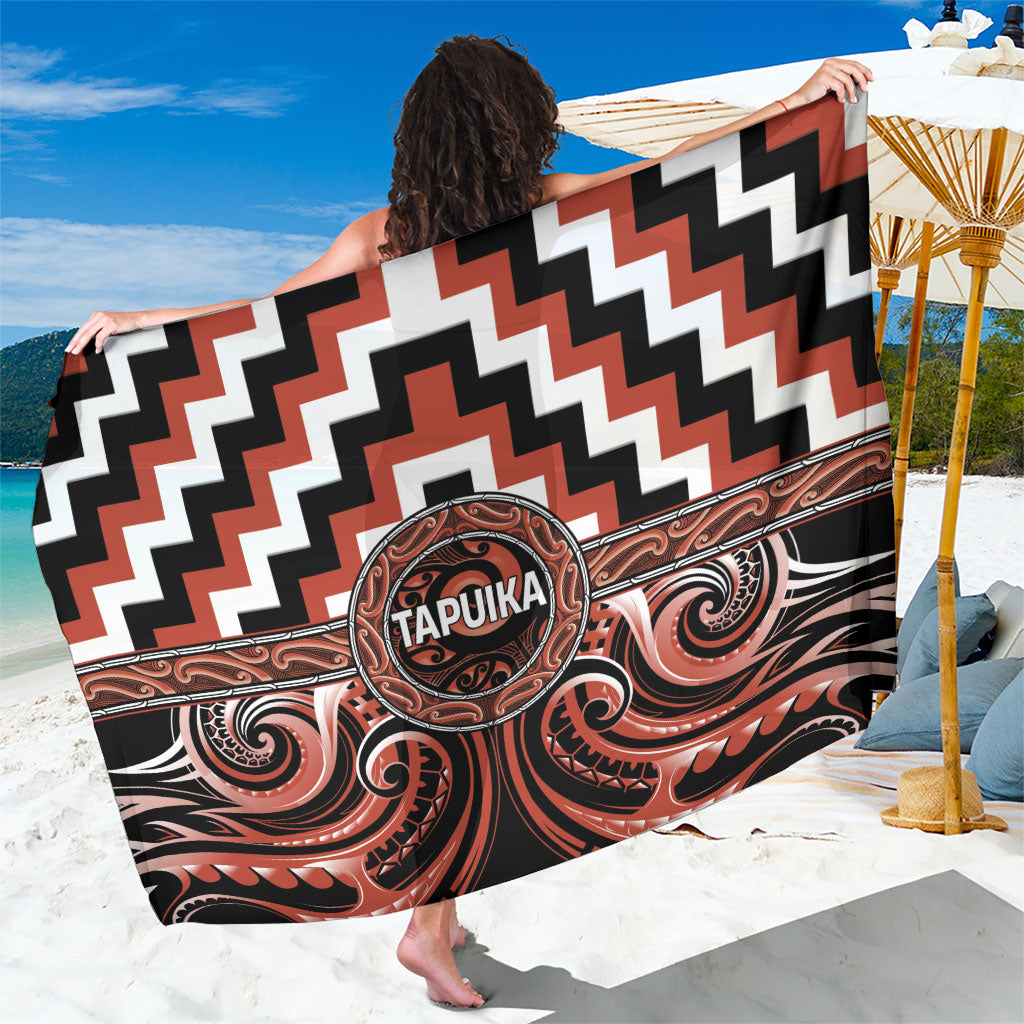 Aotearoa Tapuika Sarong Maori Iwi Poutama Puhoro Tattoo LT14 One Size 44 x 66 inches Red - Polynesian Pride