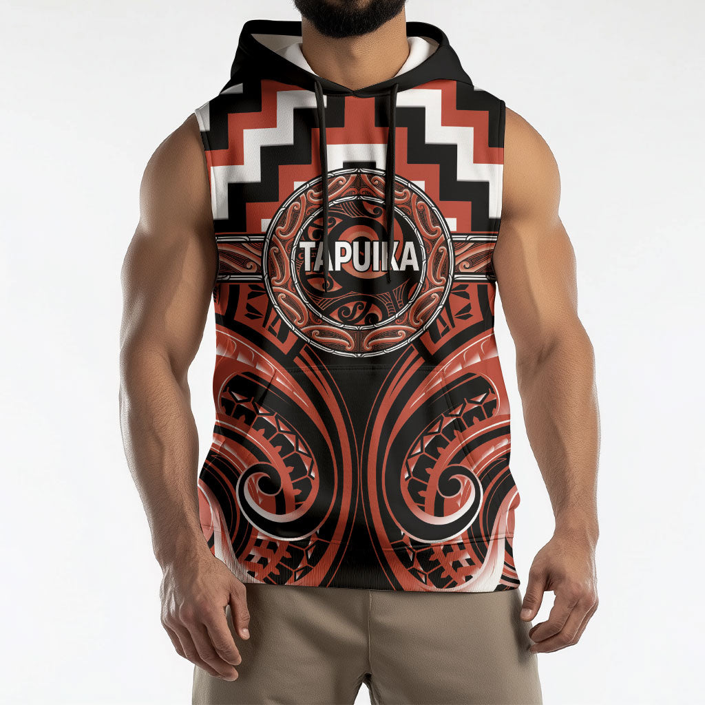 Aotearoa Tapuika Personalised Sleeveless Hoodie Maori Iwi Poutama Puhoro Tattoo LT14 - Polynesian Pride