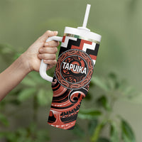 Aotearoa Tapuika Personalised Tumbler With Handle Maori Iwi Poutama Puhoro Tattoo LT14 - Polynesian Pride