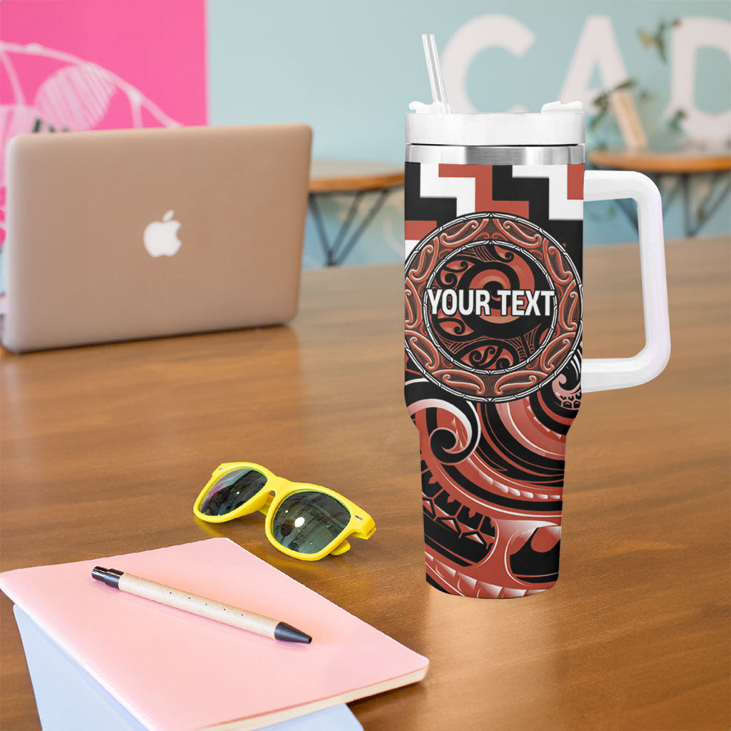 Aotearoa Tapuika Personalised Tumbler With Handle Maori Iwi Poutama Puhoro Tattoo LT14 - Polynesian Pride