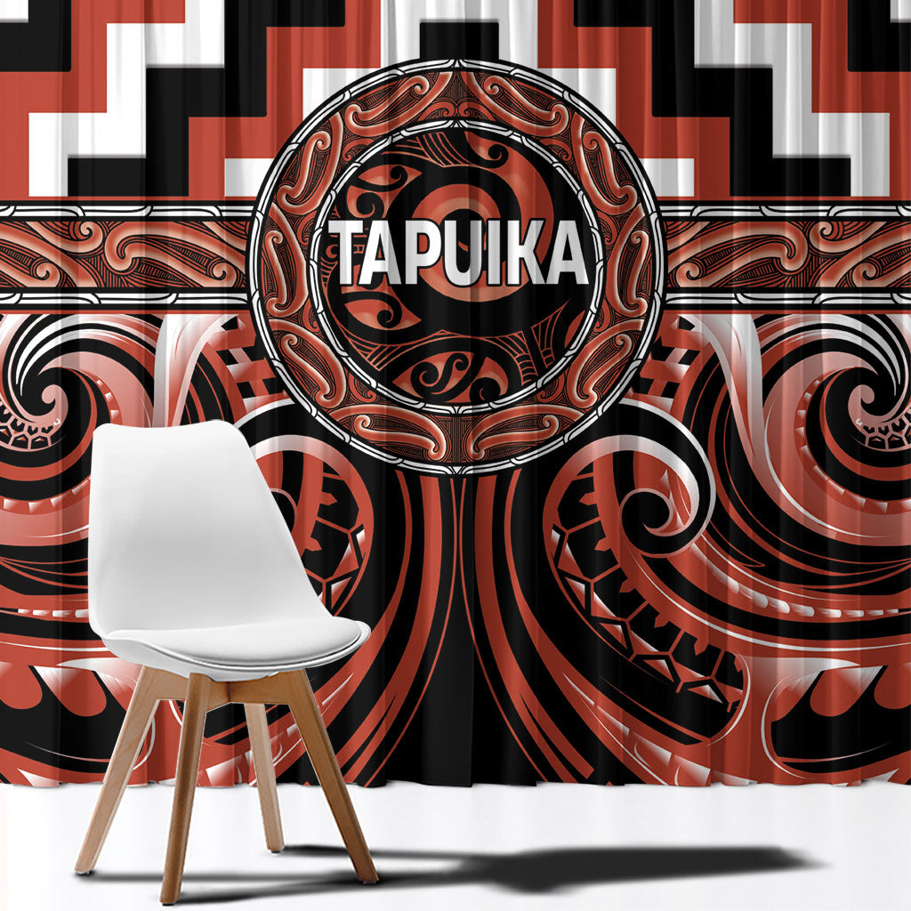 Aotearoa Tapuika Window Curtain Maori Iwi Poutama Puhoro Tattoo LT14 - Polynesian Pride