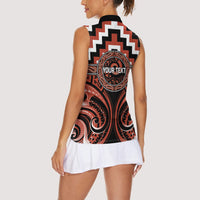 Aotearoa Tapuika Personalised Women Sleeveless Polo Shirt Maori Iwi Poutama Puhoro Tattoo LT14 - Polynesian Pride
