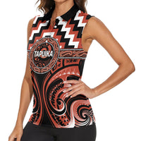 Aotearoa Tapuika Personalised Women Sleeveless Polo Shirt Maori Iwi Poutama Puhoro Tattoo LT14 - Polynesian Pride