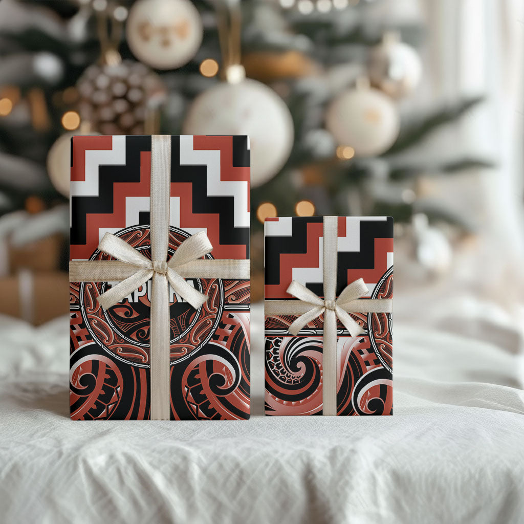Aotearoa Tapuika Wrapping Paper Maori Iwi Poutama Puhoro Tattoo LT14 - Polynesian Pride