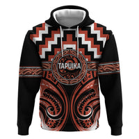 Aotearoa Tapuika Personalised Zip Hoodie Maori Iwi Poutama Puhoro Tattoo LT14 Pullover Hoodie Red - Polynesian Pride