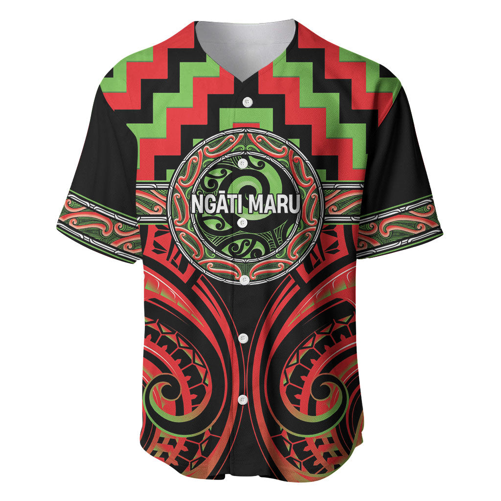 Aotearoa Ngati Maru Personalised Baseball Jersey Maori Iwi Poutama Puhoro Tattoo LT14 Red - Polynesian Pride