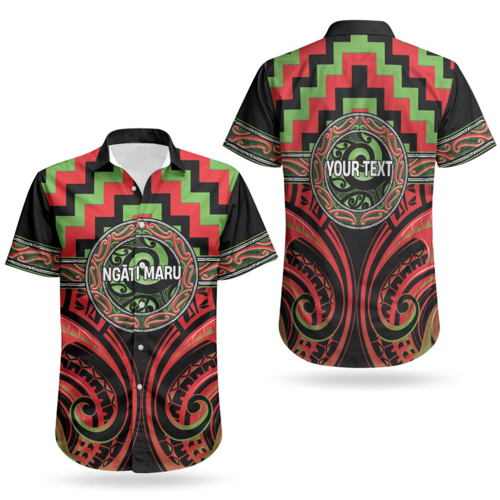 Aotearoa Ngati Maru Personalised Couples Matching Long Sleeve Bodycon Dress and Hawaiian Shirt Maori Iwi Poutama Puhoro Tattoo LT14 - Polynesian Pride