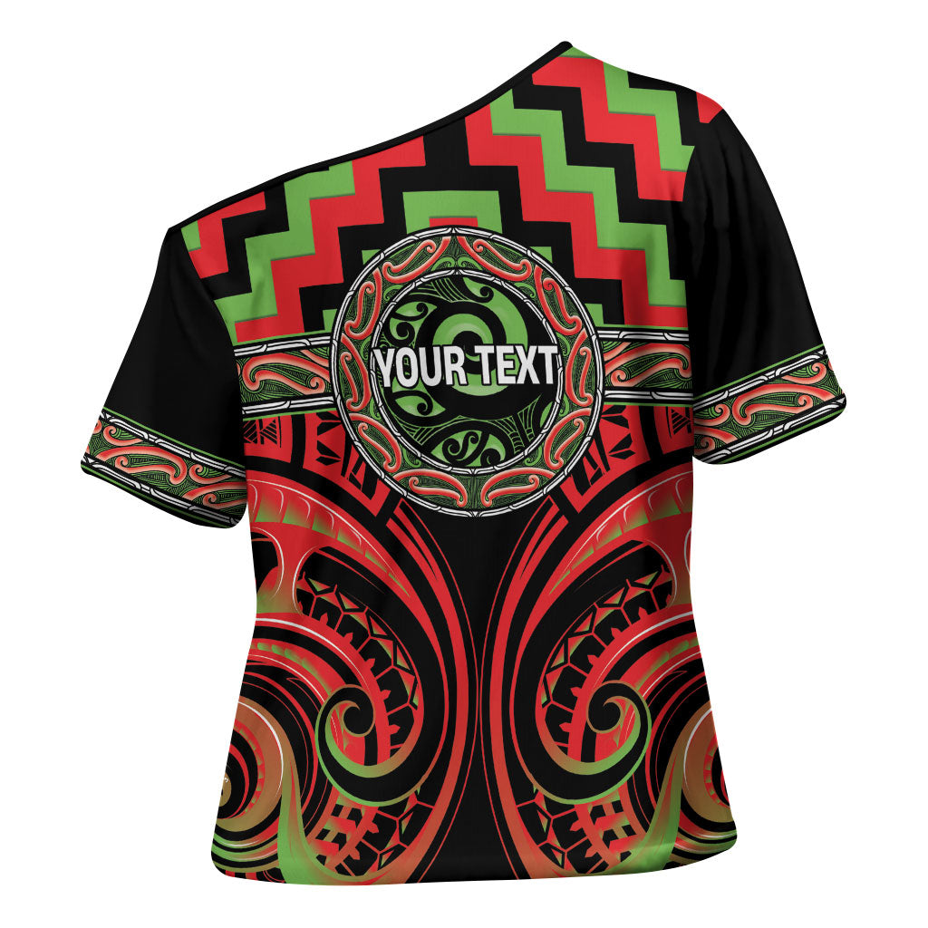 Aotearoa Ngati Maru Personalised Cross Shoulder Shirt Maori Iwi Poutama Puhoro Tattoo LT14 - Polynesian Pride