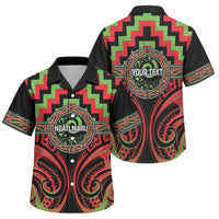 Aotearoa Ngati Maru Personalised Family Matching Short Sleeve Bodycon Dress and Hawaiian Shirt Maori Iwi Poutama Puhoro Tattoo LT14 Son's Shirt Red - Polynesian Pride
