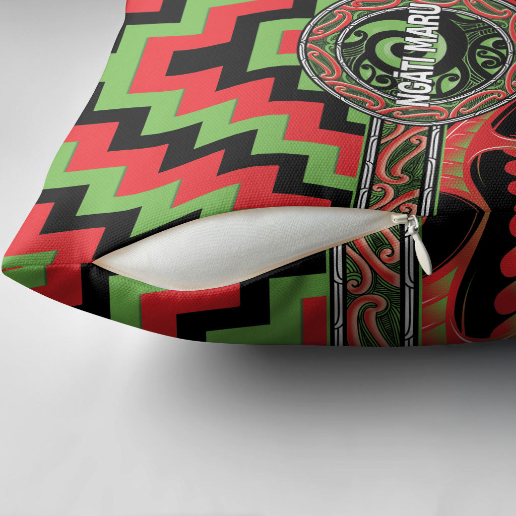 Aotearoa Ngati Maru Pillow Cover Maori Iwi Poutama Puhoro Tattoo LT14 - Polynesian Pride