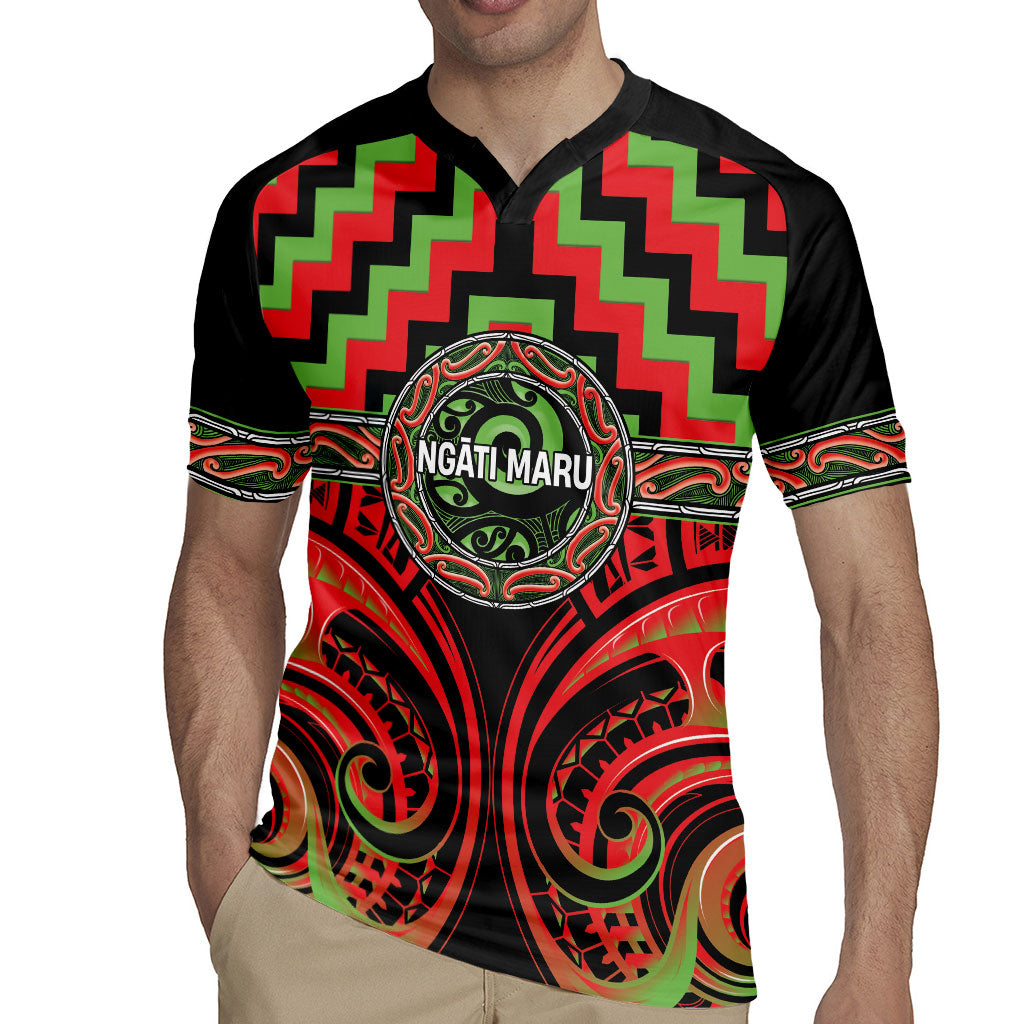 Aotearoa Ngati Maru Personalised Rugby Jersey Maori Iwi Poutama Puhoro Tattoo LT14 - Polynesian Pride