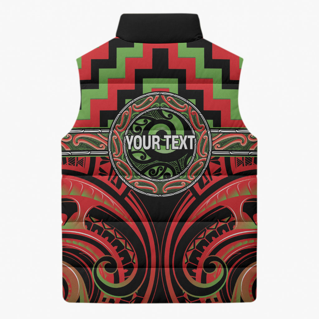 Aotearoa Ngati Maru Personalised Sleeveless Puffer Jacket Maori Iwi Poutama Puhoro Tattoo LT14 - Polynesian Pride