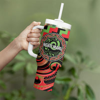 Aotearoa Ngati Maru Personalised Tumbler With Handle Maori Iwi Poutama Puhoro Tattoo LT14 - Polynesian Pride