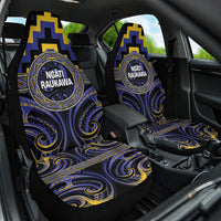 Aotearoa Ngati Raukawa Car Seat Cover Maori Iwi Poutama Puhoro Tattoo LT14 One Size Blue - Polynesian Pride
