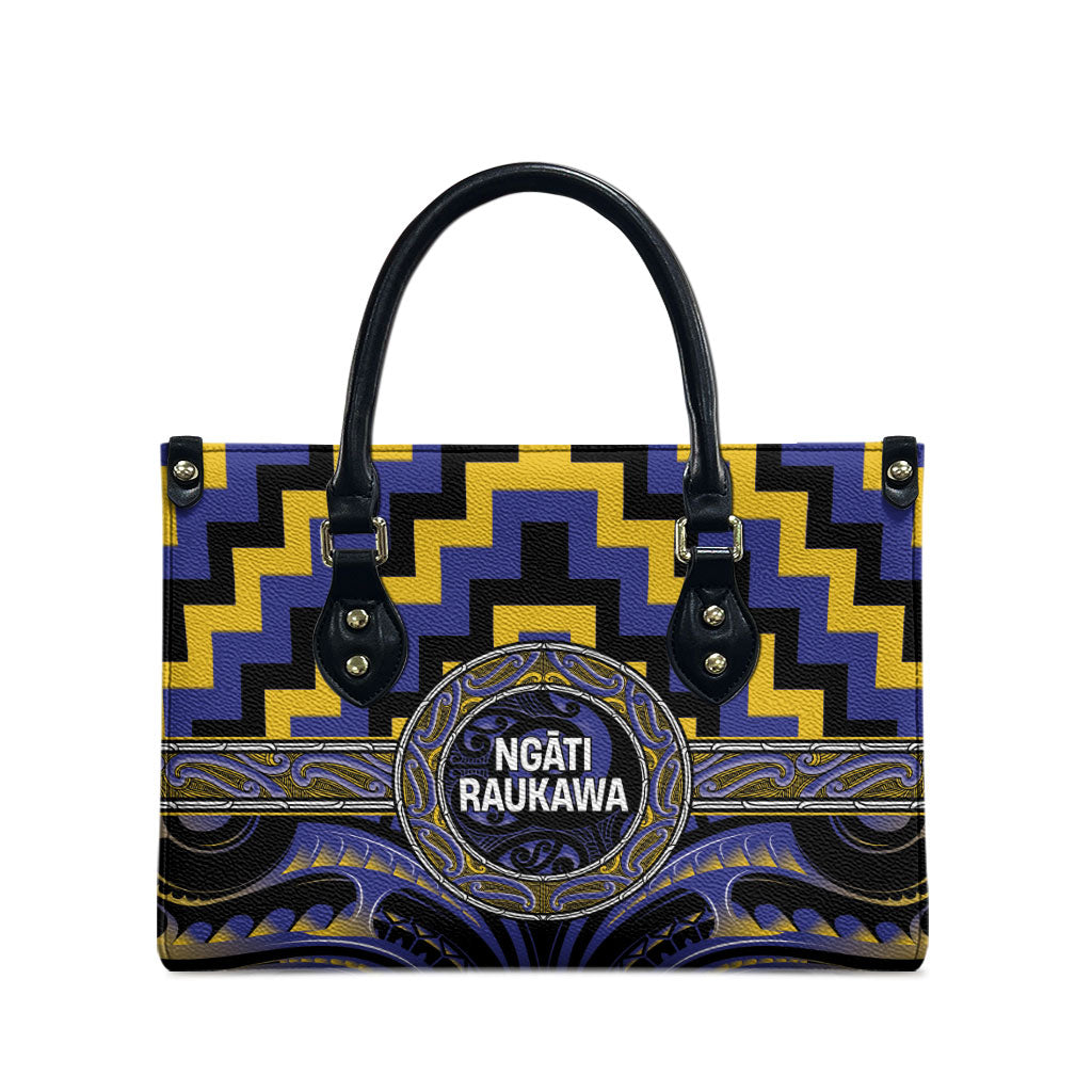 Aotearoa Ngati Raukawa Leather Bag Maori Iwi Poutama Puhoro Tattoo LT14 - Polynesian Pride