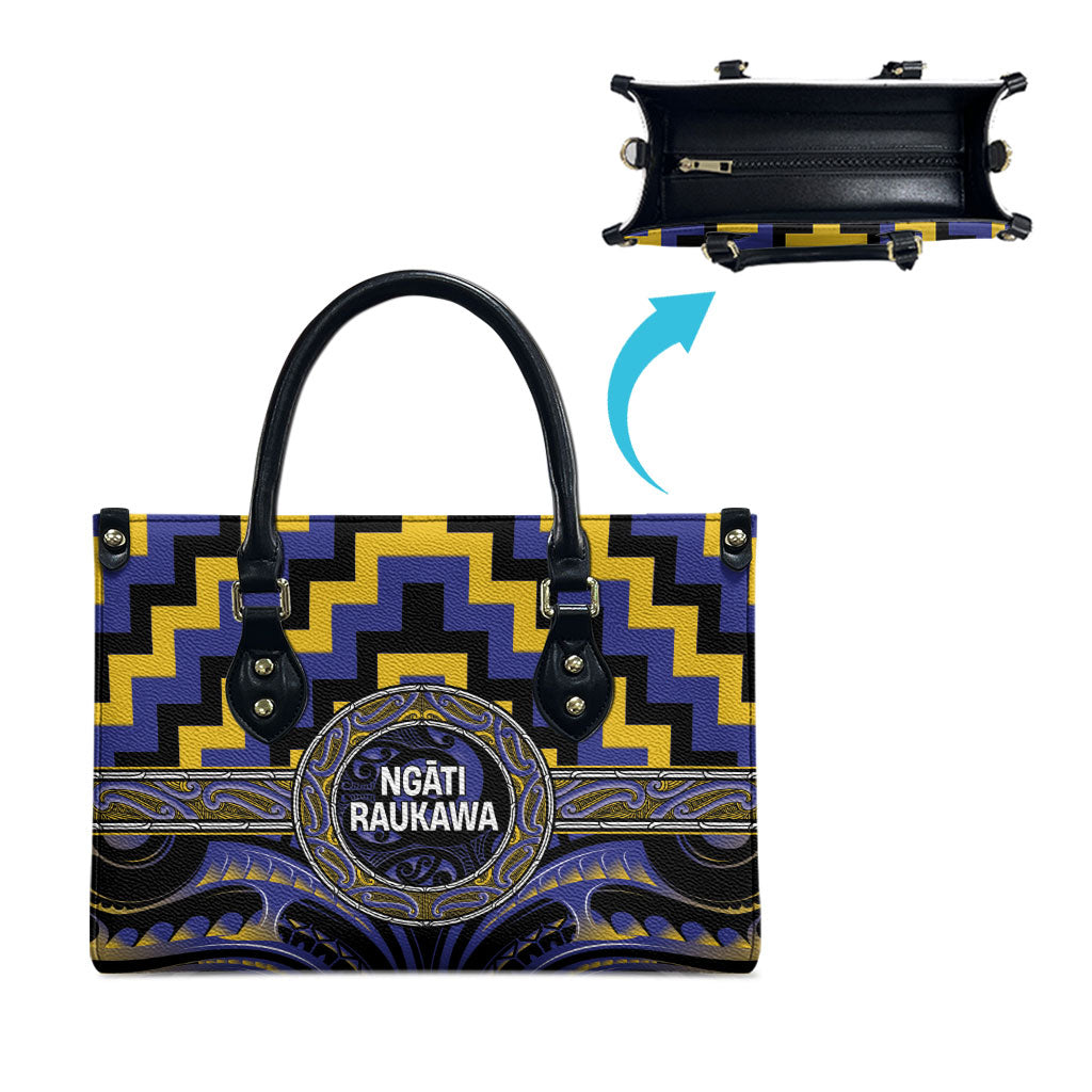 Aotearoa Ngati Raukawa Leather Bag Maori Iwi Poutama Puhoro Tattoo LT14 - Polynesian Pride