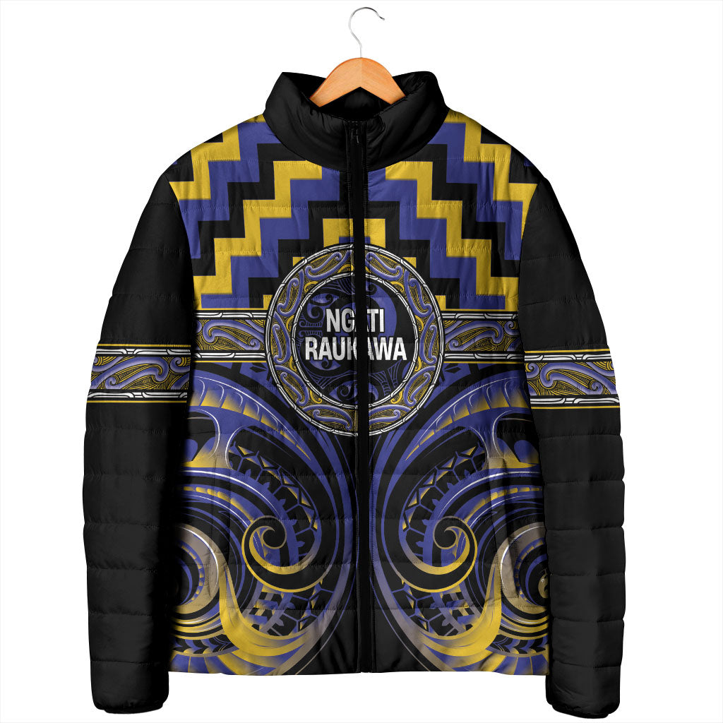 Aotearoa Ngati Raukawa Personalised Padded Jacket Maori Iwi Poutama Puhoro Tattoo LT14 - Polynesian Pride