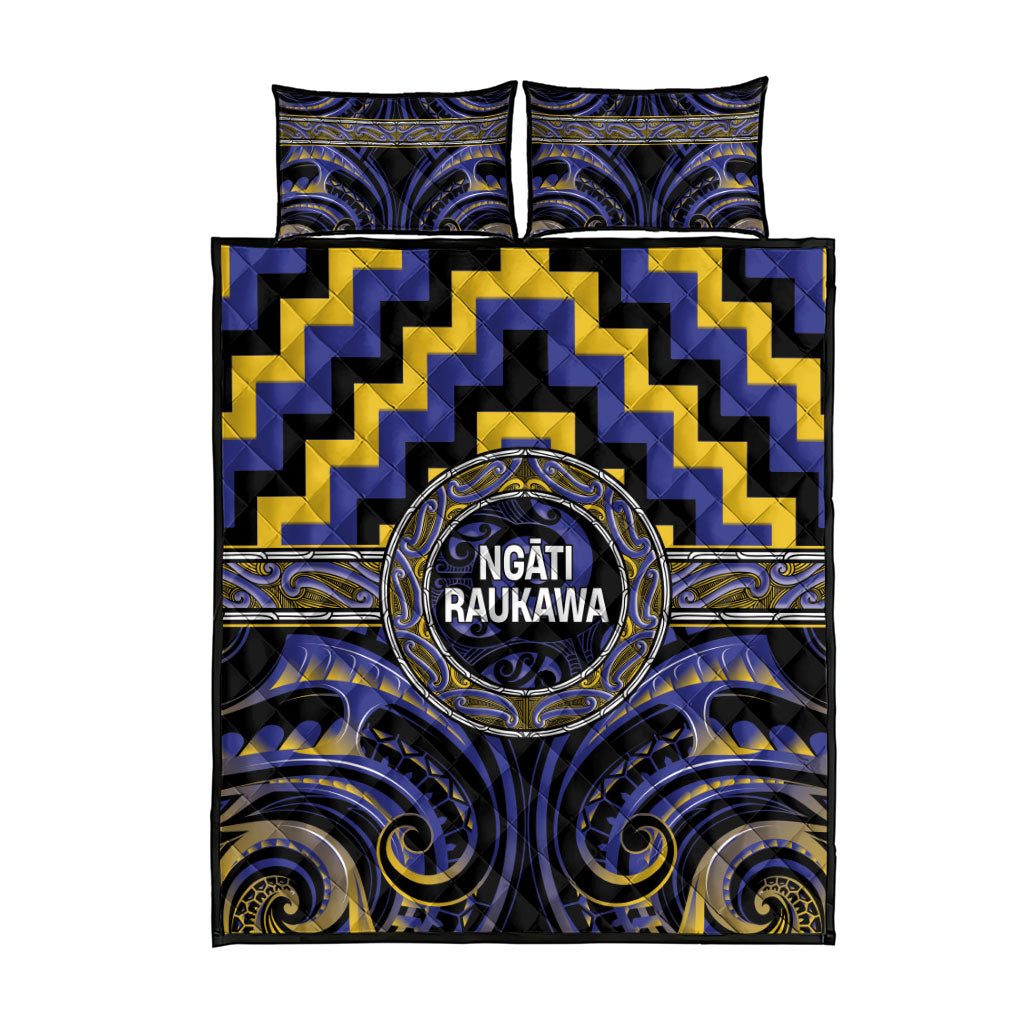 Aotearoa Ngati Raukawa Quilt Bed Set Maori Iwi Poutama Puhoro Tattoo LT14 - Polynesian Pride