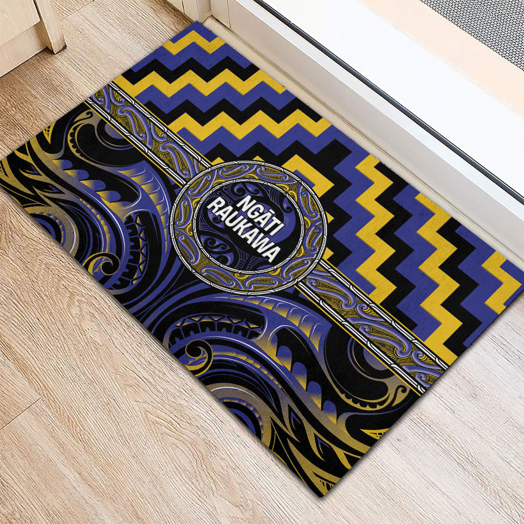 Aotearoa Ngati Raukawa Rubber Doormat Maori Iwi Poutama Puhoro Tattoo LT14 - Polynesian Pride