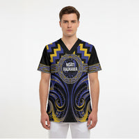 Aotearoa Ngati Raukawa Personalised Scrub Top Maori Iwi Poutama Puhoro Tattoo LT14 - Polynesian Pride