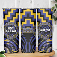 Aotearoa Ngati Raukawa Personalised Skinny Tumbler Maori Iwi Poutama Puhoro Tattoo LT14 - Polynesian Pride