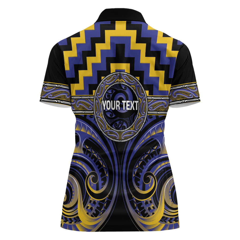 Aotearoa Ngati Raukawa Personalised Women Polo Shirt Maori Iwi Poutama Puhoro Tattoo LT14 - Polynesian Pride