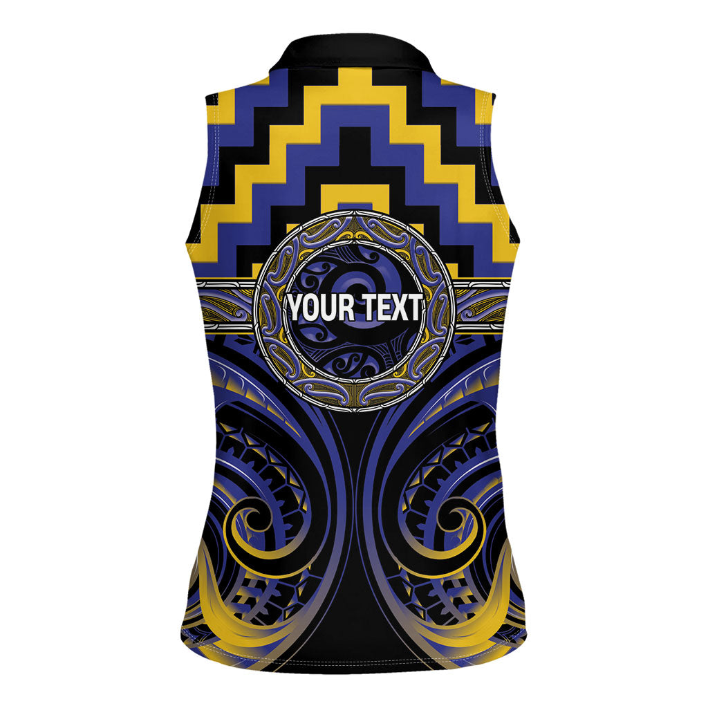 Aotearoa Ngati Raukawa Personalised Women Sleeveless Polo Shirt Maori Iwi Poutama Puhoro Tattoo LT14 - Polynesian Pride
