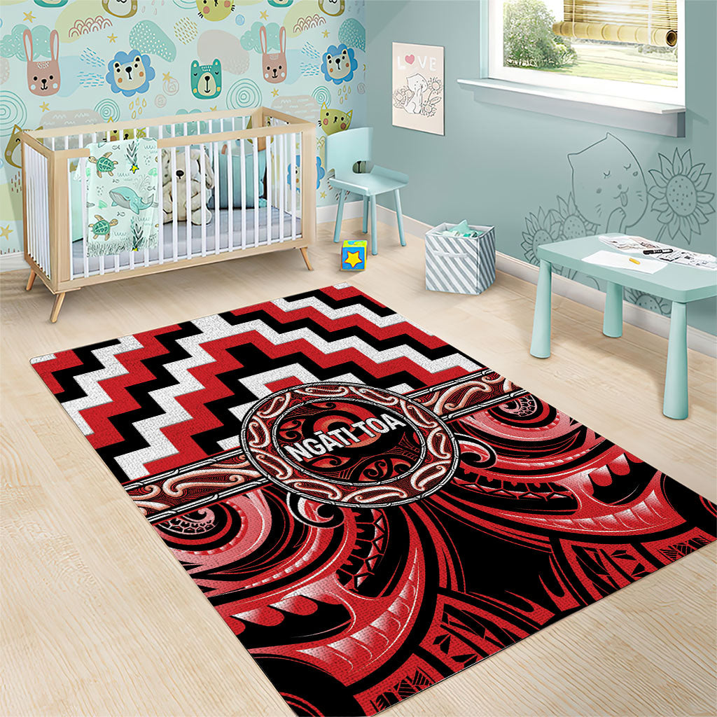Aotearoa Ngati Toa Area Rug Maori Iwi Poutama Puhoro Tattoo LT14 - Polynesian Pride