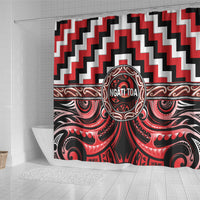 Aotearoa Ngati Toa Shower Curtain Maori Iwi Poutama Puhoro Tattoo LT14 - Polynesian Pride