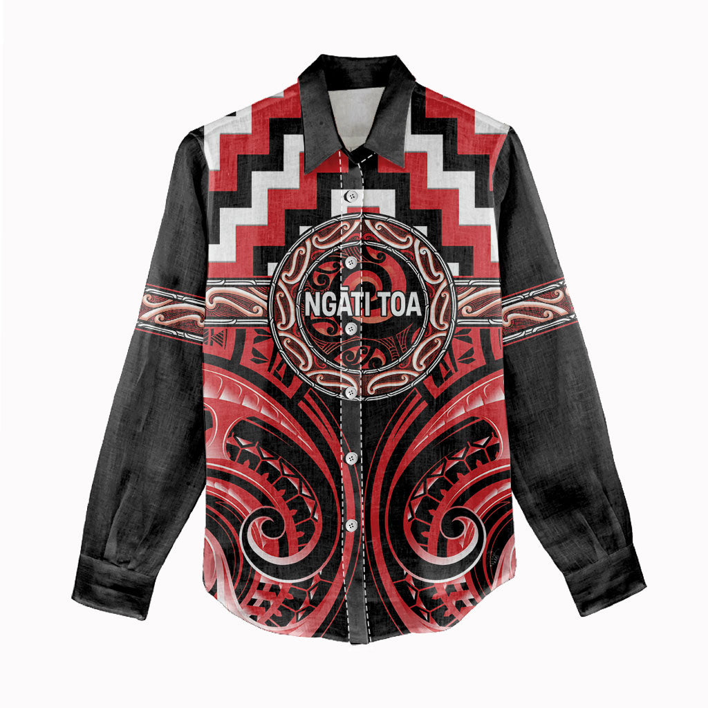 Aotearoa Ngati Toa Personalised Women Casual Shirt Maori Iwi Poutama Puhoro Tattoo LT14 - Polynesian Pride