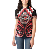 Aotearoa Ngati Toa Personalised Women Polo Shirt Maori Iwi Poutama Puhoro Tattoo LT14 - Polynesian Pride